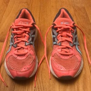 ASICS Gray Coral Teal GEL CONTEND 2 Athletic Running Shoes Sz 8.5